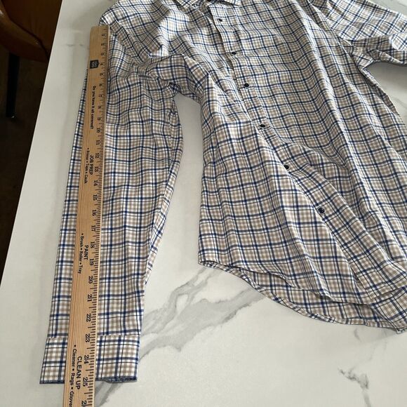 Paisley & Gray Shirt Mens XL Blue Beige Plaid 100% Cotton Slim Fit Button-Up NWT - Picture 6 of 12